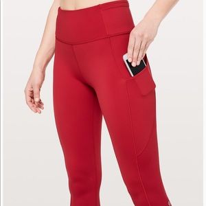 Lululemon size 6 leggings in red